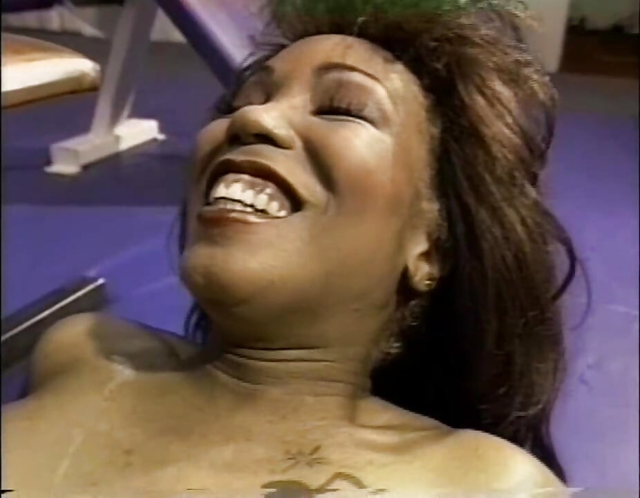 Fantastic Black MILF Fucked in Gym and Cummed on Tits by Many Monster Cocks