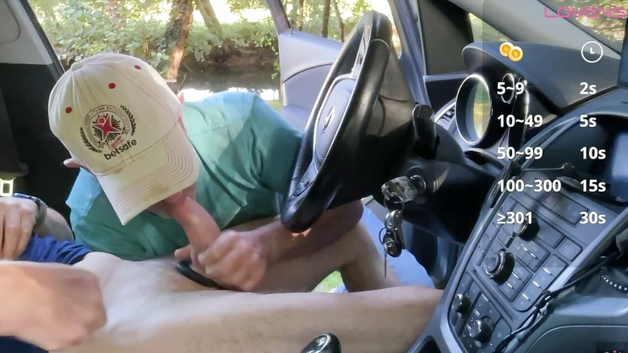 Car Cock Stroke Turns into Sloppy Blowjob