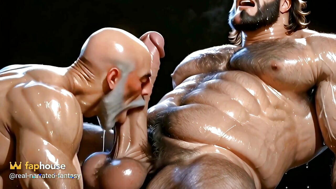 Hentai Yaoi Widow Blowjob - Older Man Slobbers on His Married Neighbor's Thick Cock