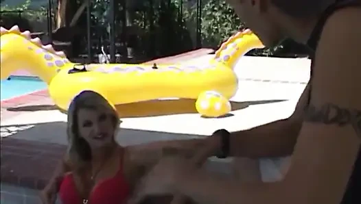 Busty whore gets pounded outdoors