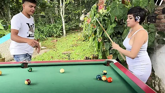 I Explain to My Sexy Latina Stepsister How to Play Pool as Excuse to End up Fucking Her