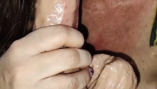 Сорок и ее сосущая дилдо, русская с сиськами