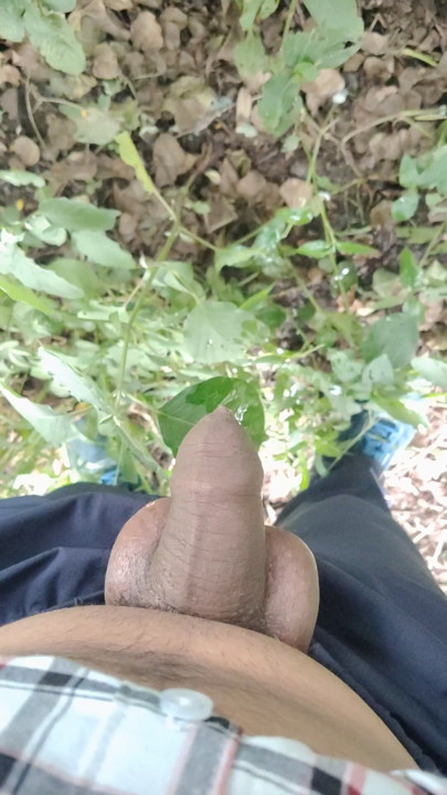My big cock is pissing outside