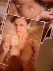 Cum on Wendy with leopard bikini