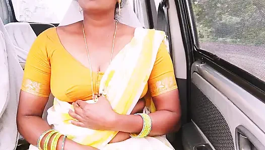 Hintli araba seksi. Ev hizmetçisi ev sahibiyle sikişmeye çalışıyor. Telugu edepsizce konuşuyor.