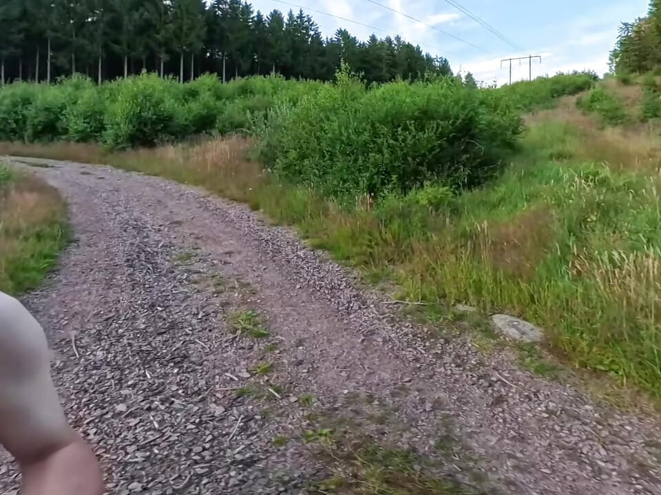Nude hike in the greenery of  teenager