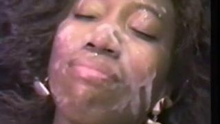 Ebony MILF Face Covered in Cum