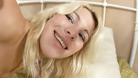 Blonde babe loves big dildo loves big dick in ass