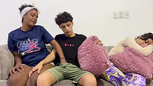 My girlfriend's cuckold doesn't realize that I sneak her best friend and pour my cream inside.