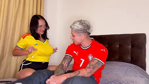 VOLLBUSIGE KOLUMBIANERIN schlägt PORTUGAL und tröstet mich mit einem HARTEN FICK