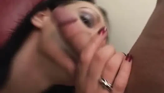 Seductive Brunette Babe Sucks Cock and Fingers Wet Pussy