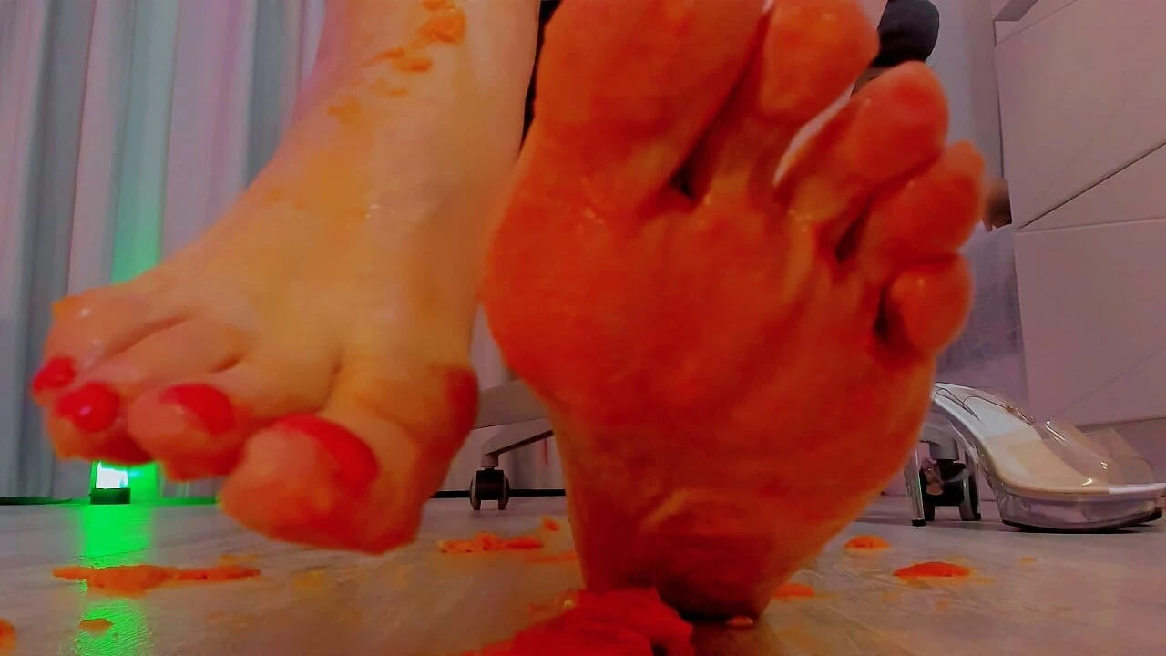 Tangerines melt under my feet, a sensual mess to the last drop