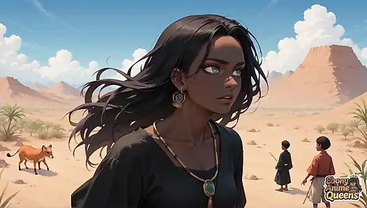 Опыт мощной пустыни оральный удар с обнаженными черными королевами в Выдающийся темный цвет XXX.