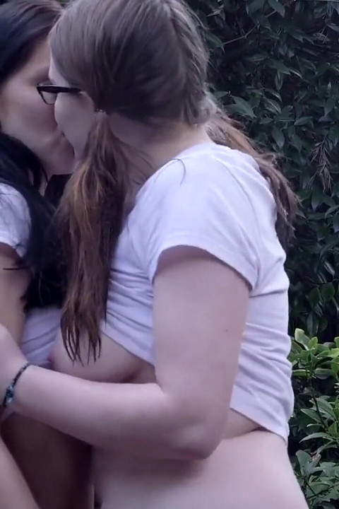 Small titted Lulu and chubby Tamzin have lesbian sex in the bathroom