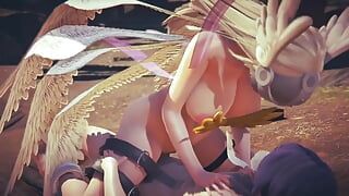 Angewomon Наездница – Хентай-Пародия Digimon