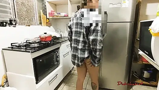 Masterchef Barbiefit, Acting Like a Horny Cook, Sucked and Sat on the Sausage of the German Tattoo Artist Stud