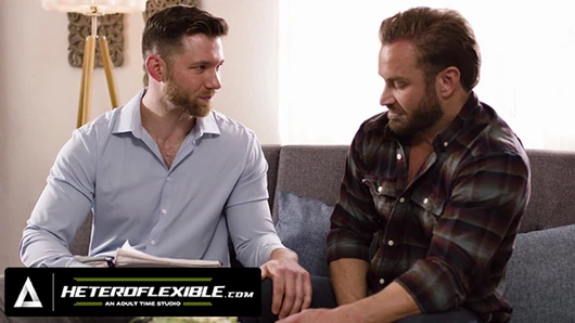 HETEROFLEXible - la terapista caden jackson lures viene in conflitto con bruce jones etero che brama l'anale - parte 1