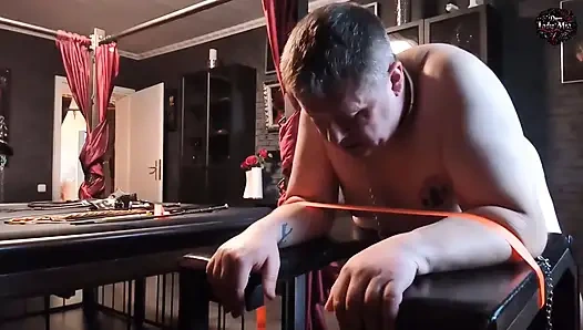 Domlady Mia - Punishment of Terror for the Slave - Whipped on the Cross and the Penalty Buck - Part 4