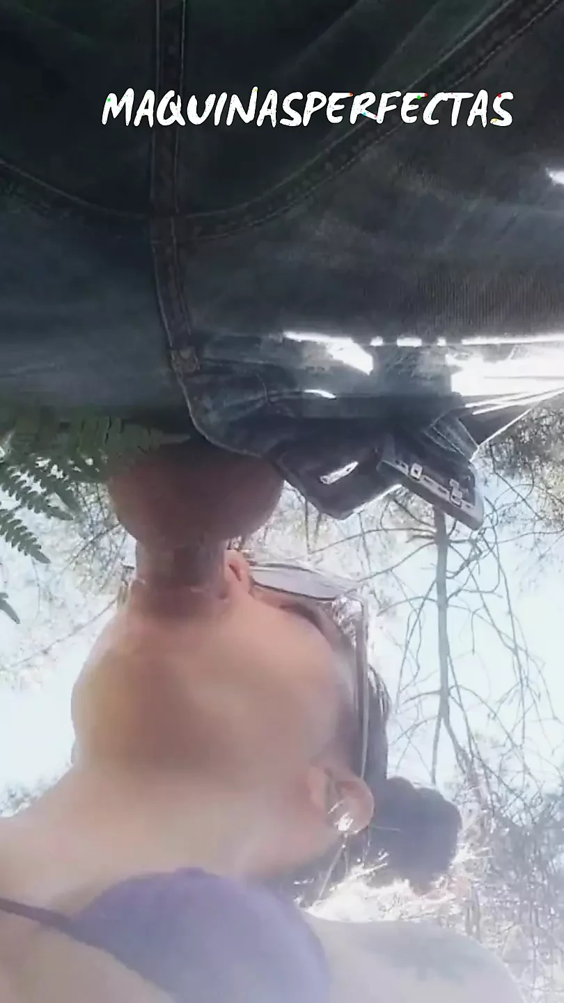 Real behind the scenes outdoor deepthroat blowjob