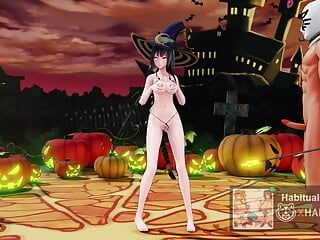 mmd r18  Happy Halloween event sex party ahegao sex hentai 3d taimanin anal cum swallow