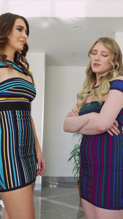 Mengongkek Ella Reese dan Melody Marks dalam randy pov threewat | Klip 1