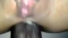 Big black cock in white ass hole creampy