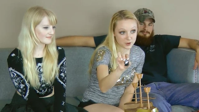 Blondes clash in a sexy Strip Pirate Pengins game