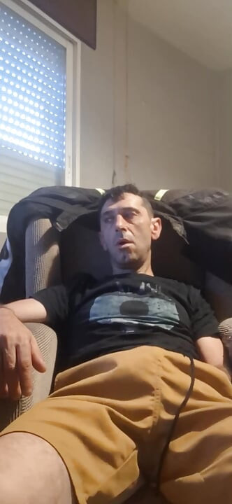 Guy masturbating on the sofa