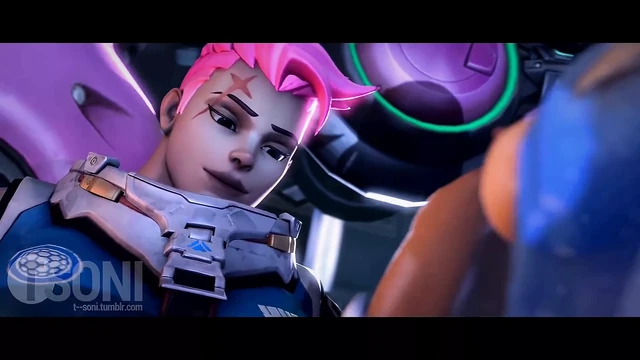 Zarya and D.Va in Hot Futa Scene