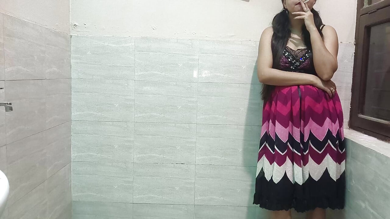 Desi Indian Step Father punishes his young 18+ step daughter after he sees her smoking alone