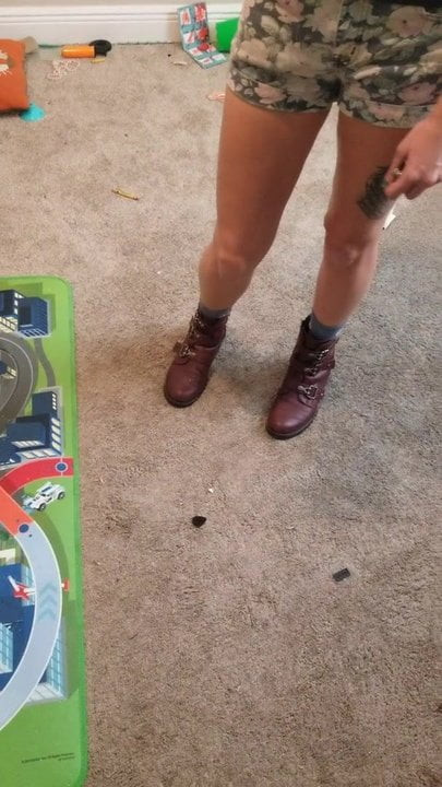 Hot tattooed lady with boots part two