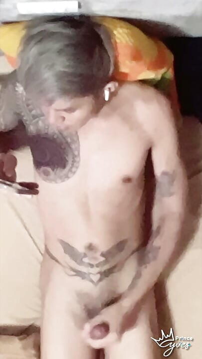 ASIAN INKED BOY JERKING OFF AND CUMMING