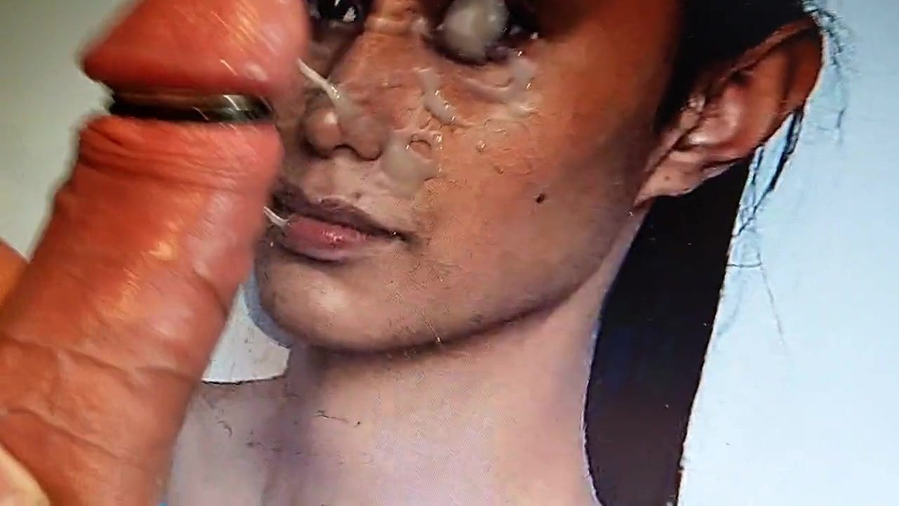 cum on brunettes face