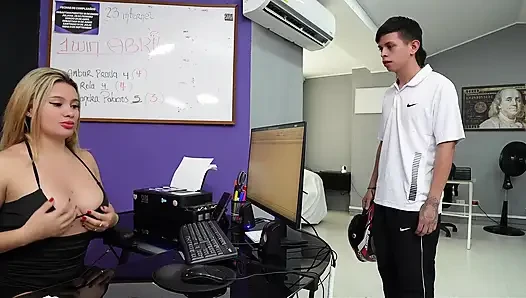 To keep my job at home, I ended up fucking the boss's ass in the office