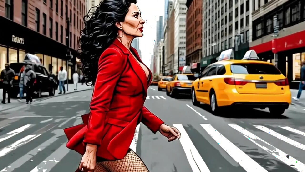 Casting untuk si jalang seksi berusia 40 tahun. Kartun. MILF Black Stockings