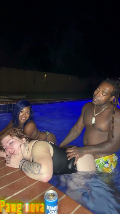 At the pool with my best friend Fijii pornbox and Str8rich fucking us hard no mercy | Clip 1