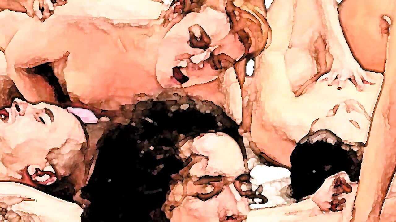 Porn-Art n.2 - Aquarel orgie (AI-gegenereerd)