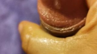 Jerking off my oily cock
