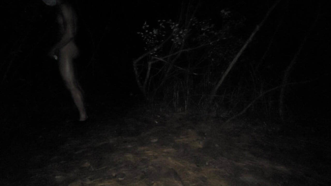 oiled masturbating at the nude beach at night