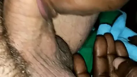 INTERRACIAL BJ CLOSE UP, she puts in some work