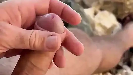 Beach flashing dick day by the sea