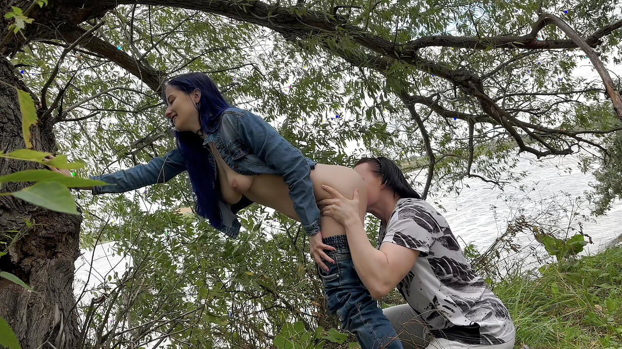 Public Sex with a Hot Stranger in Forest, Slut Showed Big Perfect Tits, Creampie