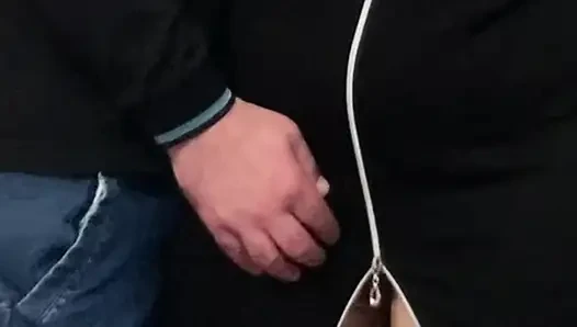 Strange Perv Fingering MILF Pussy in Public