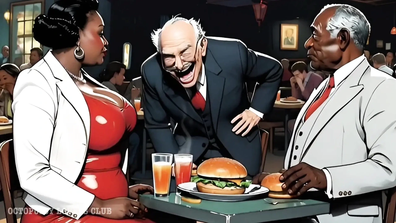 Elite Cuckold Club: Mistress Ebony BBW Fulfilling the Dreams of Old Rich Cuckolds. Cartoon Visual Novel