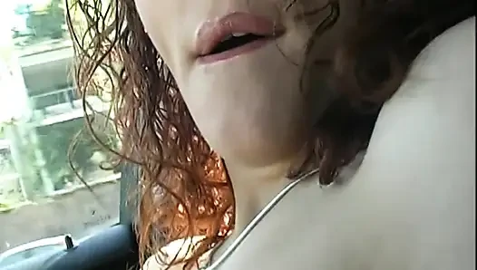 Wonderful Amateur Teen with Big Tits Masturbates Her Tight Pussy in the Car