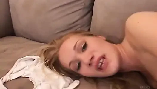 Blonde bitch gets tight ass filled with a monster cock to a mouth cumshot