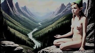 33 обнаженные фотографии девушек-эльфов, медитирующих на горе