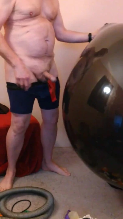 Key moment from "85) Big 36" Balloon Fun - Inflate, Jack, Pop, Cum on Pieces - Balloonbanger"