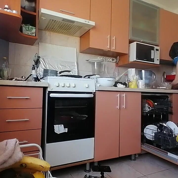Hot Wife Prepares Naked Food in the Kitchen