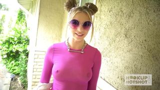 Cute blonde teen Tiffany Watson gets all holes fucked hard